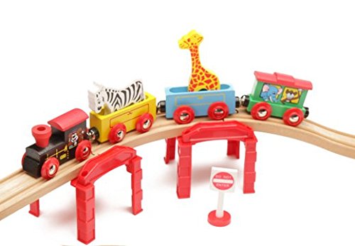 Maxim Enterprise Wooden Animal Train Set 7 Piece