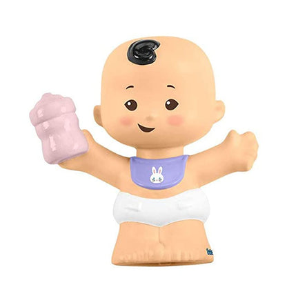 Replacement Part for Fisher-Price Little People Bundle 'n Play Playset - GKY43 ~ Replacement Baby Figure ~ Black Hair ~ Holding Baby Bottle ~ Bunny