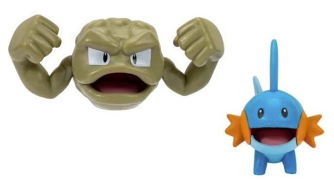 Pokemon Clip N Go Battle Feature Figure Set and Action Ready (Mudkip and Geodude)