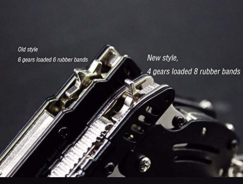 Rubber Band Gun New Generation Upgrade Mini Metal Foldable Toy Gun Keychain Quickly Shoot 8 Rubbers Orange tip Effectively identifiable Toy Gun Comes