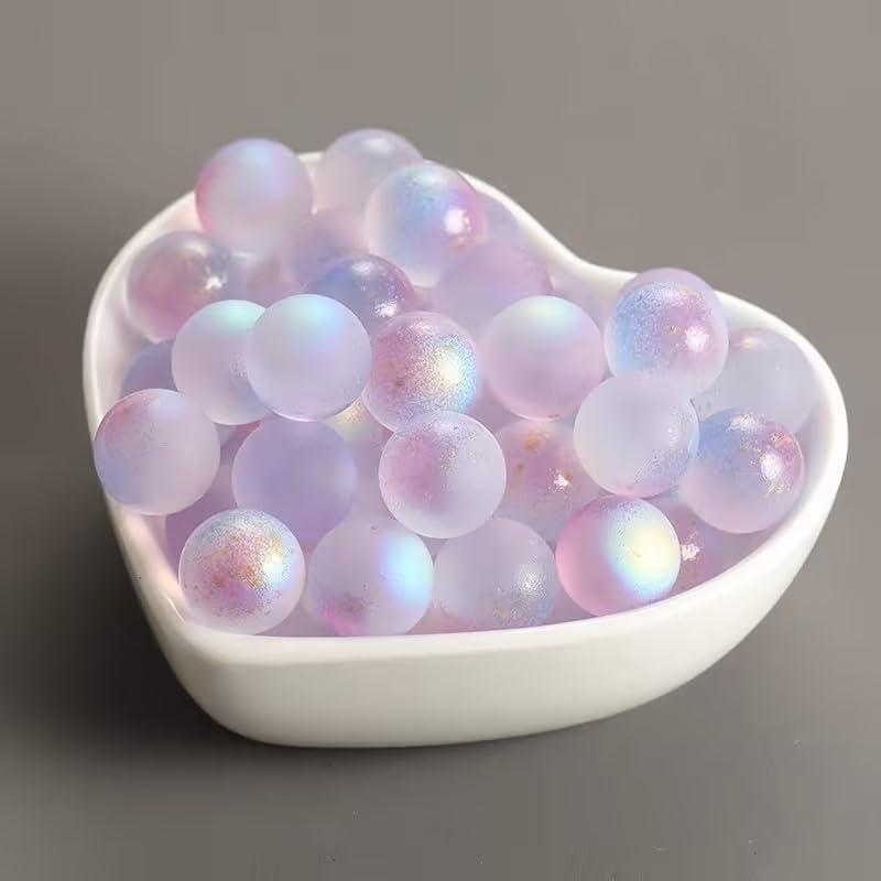 Rosojodg 10Pcs Purple No Hole Glass Marbles - Luminous Glass Balls 12MM Colorful Marbles - Kids Toy, Vase Filler, Fish Tank, Home Decor, DIY Jewelry