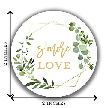 2"" Round Greenery S'More Love Wedding Favor Sticker (40 Labels)