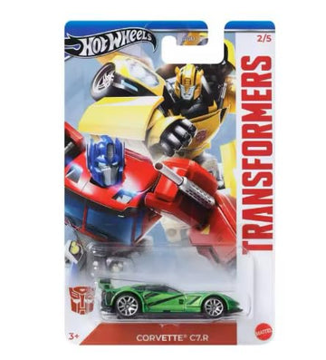 Hot Wheels Transformers Corvette C7.R Green 1:64 Scale Die-Cast