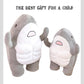 NCAIUNAE Muscle Shark Stuffed Animal - Cute 3D Muscle Shark Pillow Plush Toy?Gifts for Kids - 13.8inches?Grey?