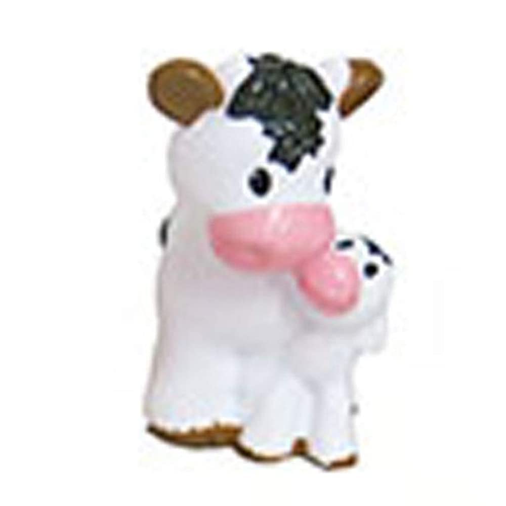 Mattel Replacement Part for Little People Animal Friends Caring Farm - DWC31 and CHJ51 ~ Replacement White Black Mama Cow and Baby Calf