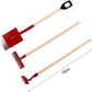 3 Pcs Red Miniature Garden Tools 1:12 Mini Shovels and Rake Farm Tools Fairy Garden Dollhouse Accessories Furniture Toy Sets