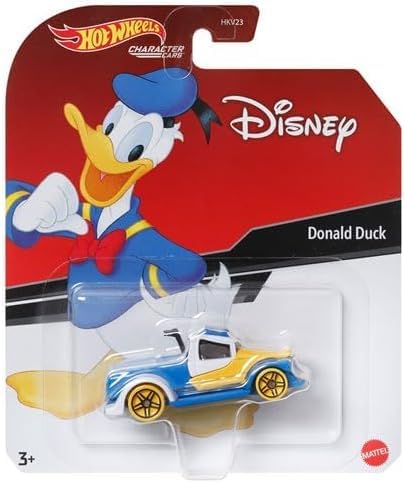 Hot Wheels Disney Donald & Daisy Duck Character Cars, Bundle of 2