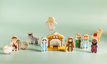 Mud Pie Kids Christmas Nativity Wood Toy Set