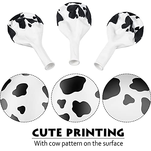 Charniol 20 Pieces Cow Balloons Latex Balloons Funny Print Cow Balloons for Children's Birthday Farm Party Decoration Supplies