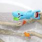 INvench Shark Grabber Baby Bath Toys - Blue Shark with Teeth Biting Action Include 4 Toy Fish - Bath Toys for Kids Ages 4-8 Boys Girls Toddlers Pool