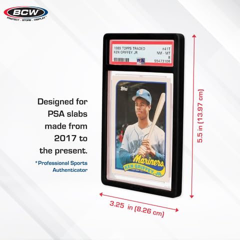 BCW Graded Card Slab Bumpers - Black | TPE Edge Protectors for PSA Slabs (2017-Current) | Secure Fit & Easy Grip | Pack of 6 Bumpers for PSA-Graded