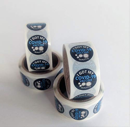0.5" I Got My COVID-19 Vaccine, Stickers (1" Core, Black, 100 Per Roll)