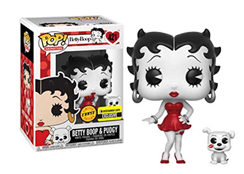 Funko Pop & Buddy: Betty Boop - Betty with Pudgy Black & White RED Dress Chase Entertainment Earth Exclusive Vinyl Figure (Bundled with Pop Box