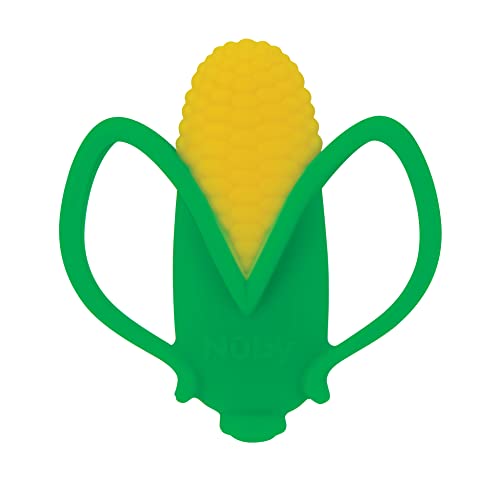 Nuby Veggie Teether for Teething Relief - Soft Baby Teething Toy - 3+ Months - Corn