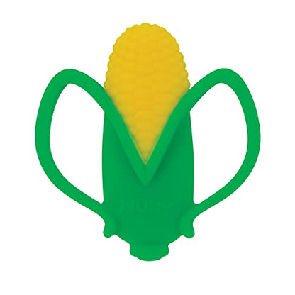 Nuby Veggie Teether for Teething Relief - Soft Baby Teething Toy - 3+ Months - Corn