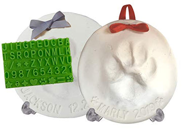 Ultimate Pawprint Keepsake Kit (Makes 2) - Paw Print Christmas Ornament w/ Bonus Personalization Tool & Display Stands! For Dogs, Cats & Pets