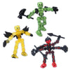 Zing Klikbot Galaxy Pack, Set of 3 Poseable Action Figures with Weapons, Includes 1 Hero (Ice), 1 Villain (Maze) and 1 Guardian (Scorpion), Stop