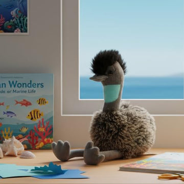 The Petting Zoo Emu Stuffed Animal Plushie, Gifts for Kids, Wild Onez Wildlife Animals, Emu Plush Toy 9 inches