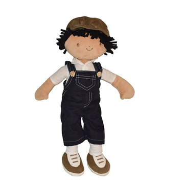 Tikiri Ethically Sri Lankan Tikiri Toys Joe Fabric Baby Doll, Boy Baby Doll in Dungaree and Cap, Ages 6 Months & Up
