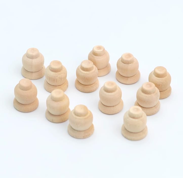 AirAds Dollhouse 1:12 Miniature Furniture Legs Bookcase Hutch Legs Unfinished Wood (Set 4pcs)
