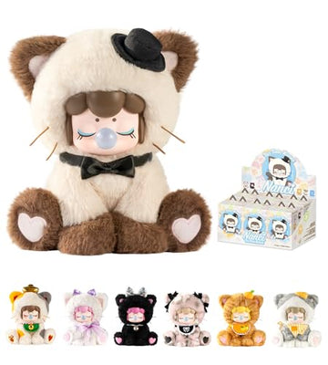 ROBOTIME Plush Doll Blind Box Figure, Animal Mystery Box, Adorable Kawaii Collectible Toy for Girls, Women, Room Decor, Tea Time Kitties (1 pcs)