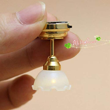 1:12 Scale Dollhouse Miniature Bedroom Chandelier LED Light mounting to Ceiling; Height 3.5CM