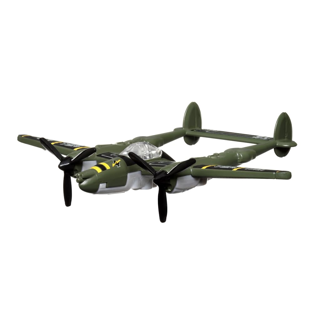 Matchbox Collectible Die-Cast Metal Sky Busters Inspired by Lockheed Martin P-38 Lightning Jet - HLJ25 ~ Green Combat Fighter Jet Airplane ~ Includes