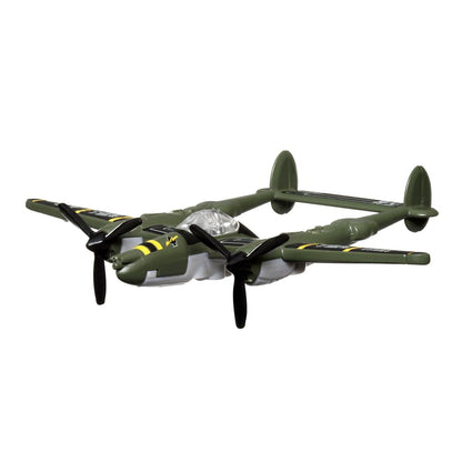 Matchbox Collectible Die-Cast Metal Sky Busters Inspired by Lockheed Martin P-38 Lightning Jet - HLJ25 ~ Green Combat Fighter Jet Airplane ~ Includes
