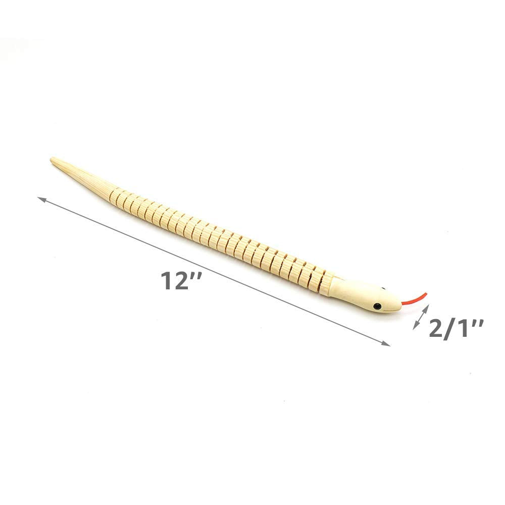M MUGIT 8 Pcs Natural Unfinished Wooden Snake Model Kit | 12" Flexible Timber Serpent Figures for DIY Painting & Crafting, Customizable Animal Figures