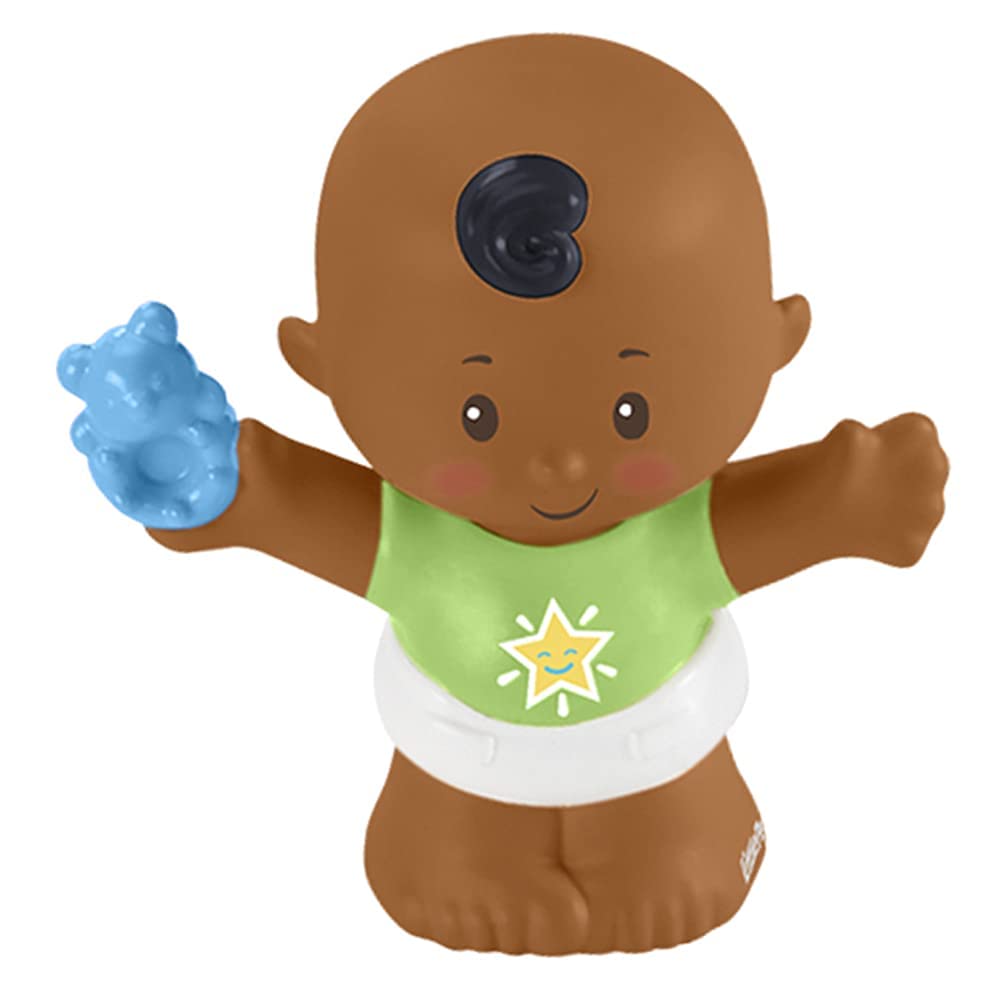 Replacement Figure for Little People African-American Cuddle 'n Play Babies Nursery - GPM35 ~ Replacement Baby ~ Black Hair, Green Star Shirt, Blue