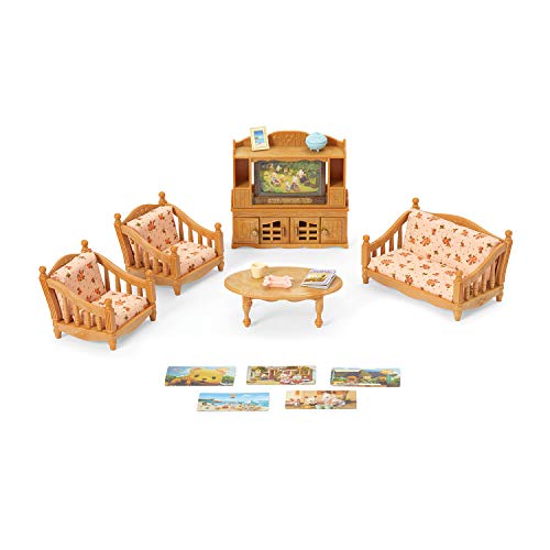 Calico Critters - Comfy Living Room Set - Dollhouse Furniture Sets - Kids Pretend Play Toy, Miniature Dollhouse Furniture & Accessories, Ages 3+