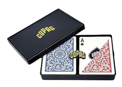Copag 1546 Design 100% Plastic Playing Cards, Poker Size (Standard) Red/Blue (Regular Index, 1 Set)
