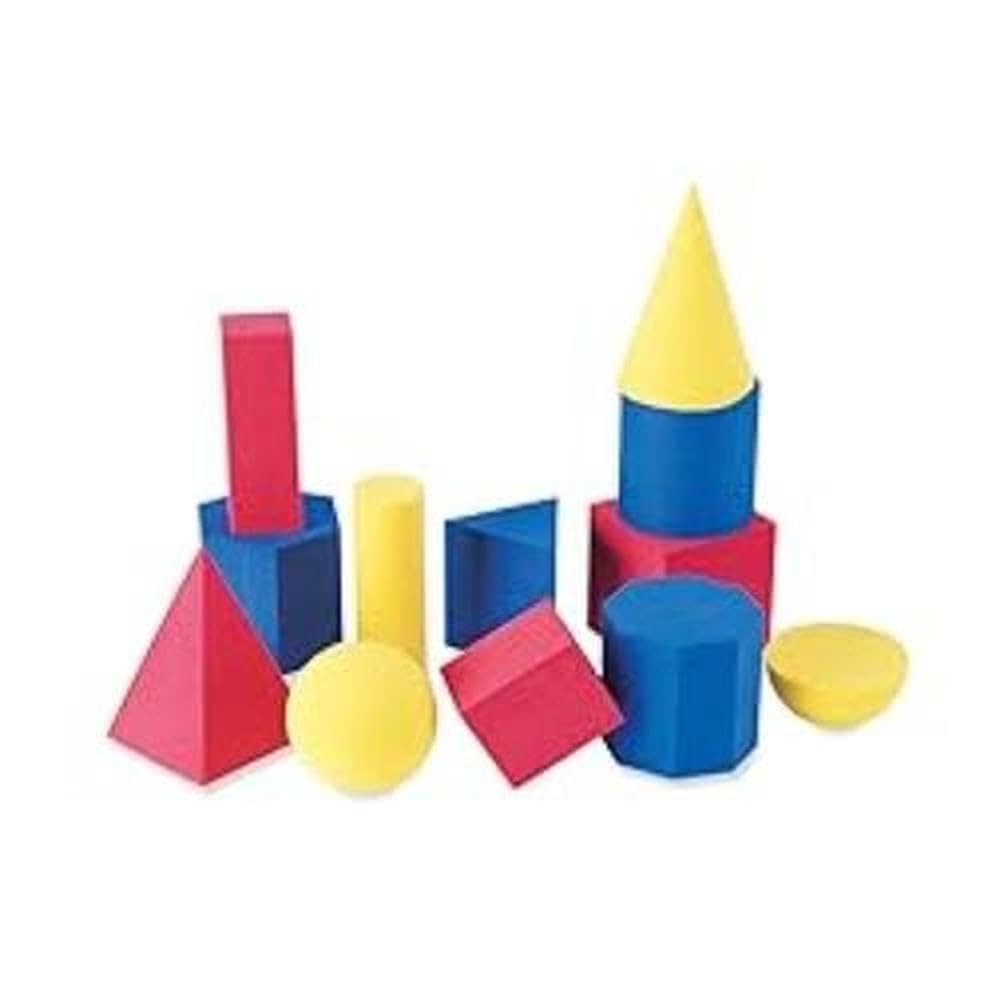 Learning Resources Hands-On Soft Geosolids, Soft Foam 3D Shapes, Set of 12, Ages 5+