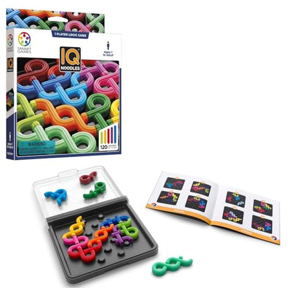SmartGames IQ Noodles - Soft-Touch Noodle Travel Puzzle Brain Teaser, 7+