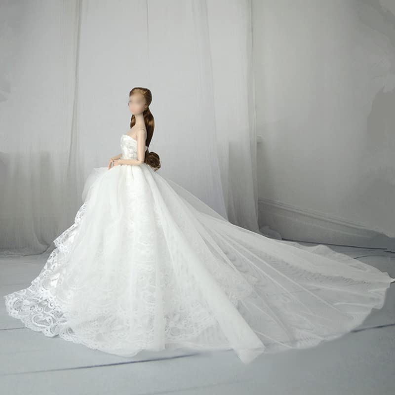 Fashion Princess Wedding Dress Party Gown Clothes for 11.5inch Doll Fishtail Dresses 1:6 Dolls Accessories (Style B)