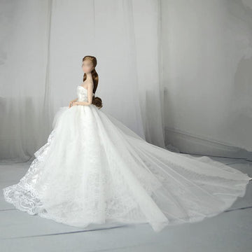 Fashion Princess Wedding Dress Party Gown Clothes for 11.5inch Doll Fishtail Dresses 1:6 Dolls Accessories (Style B)