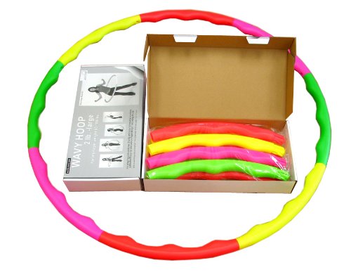 Exercise Hula Hoop Wavy Hoop 2B, 1.8 lb Large, for Teens. 4 Neon Colors