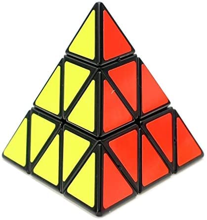 Pyramid Cube Speed Cube Glow in Dark Magic Speed Cube 3-D Brain Teasers IQ Puzzles for Kids and Adults (Black Background Sticker)