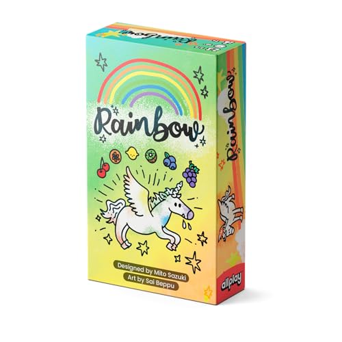 ALLPLAY Rainbow Board Game - Tiny Box Hand Management Card Game for 2-6 Adults and Families - Quick-Playing - Fits in Your Pocket - Points Change in