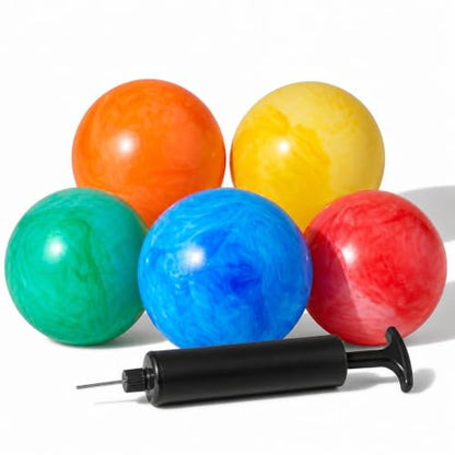 5-Inch Playground Balls for Toddlers & Kids (5-Pack) Marbleized Vinyl Balls