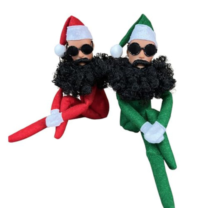 Dumwick Christmas Elf Doll Plush Toy, Funny Holiday Figure with Sunglasses