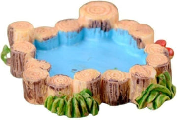 Blue Miniature Mini Water Pool Made Resin DIY Miniature Mini Water Pool Fairy Garden Lawn Ornament for Mountain Dollhouse Decor Craft Garden