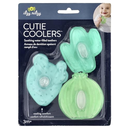 Itzy Ritzy Water-Filled Teethers - Cold Cutie Coolers Textured On Both Sides to Massage Sore Gums & Emerging Teeth - Can Be Chilled in Refrigerator
