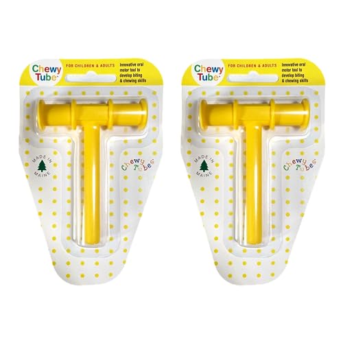 Chewy Tubes, Pack of 2 Yellow (Small) Chewy Tubes - Pediatric and Adult Sensory Treatment Tool