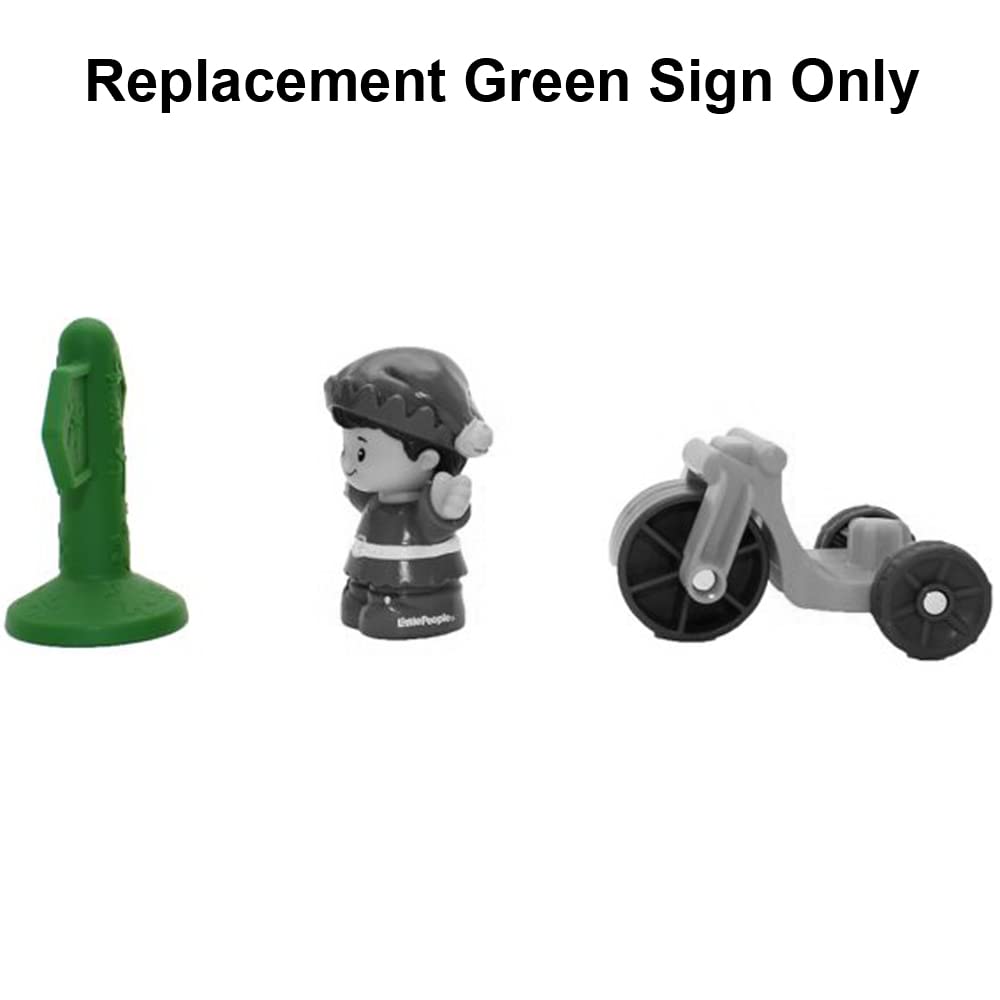 Replacement Part for Fisher-Price Little People Winter Holiday Christmas Playset - HJW18 ~ Replacement Green Sign ~ Arrows to Snowman or Holly