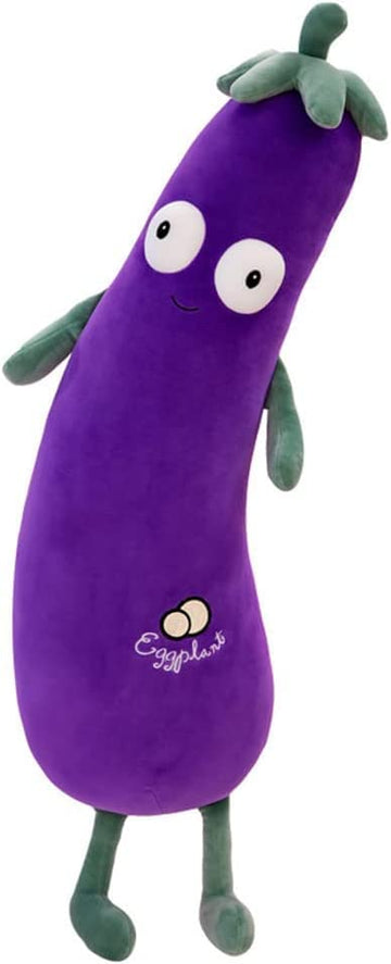 JOSON Purple Large Simulation Mr. Eggplant Doll Sleeping Pillow Doll,Plush Toy Cushion (35.5 inches 90cm)