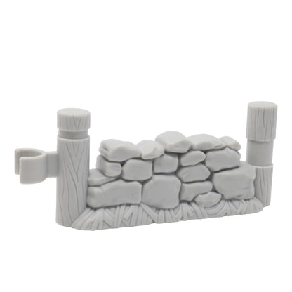 Fisher-Price Replacement Part for Collectible Little People Farm Animals Zoo Safari Playset B8796 - Replacement Gray Rock Wall Fence Posts Piece
