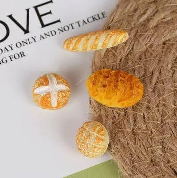 4Pcs 1/12 Miniature Bread Dollhouse Decoration Accessories Resin Mix Bakery Bread Mini House Food Decoration Accessories