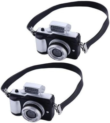 2Pcs Miniature Camera 1:4 Scale Mini Prop Mini Ornament Vintage Camera Model Digital Camera Mini Decoration Accessories Photography Props