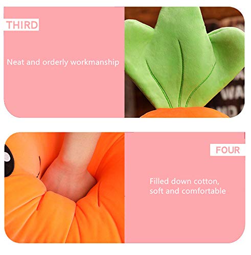 17.7Inch Cute Carrot Plush Toy, Soft Vegetable Hugging Throw Pillow
